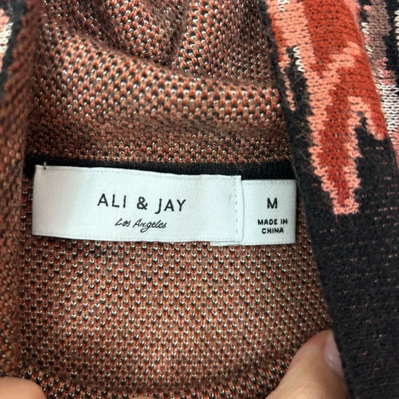 Ali & Jay floral print long sleeve thick knit sweater dress with mock neck Sz M - Picture 7 of 11